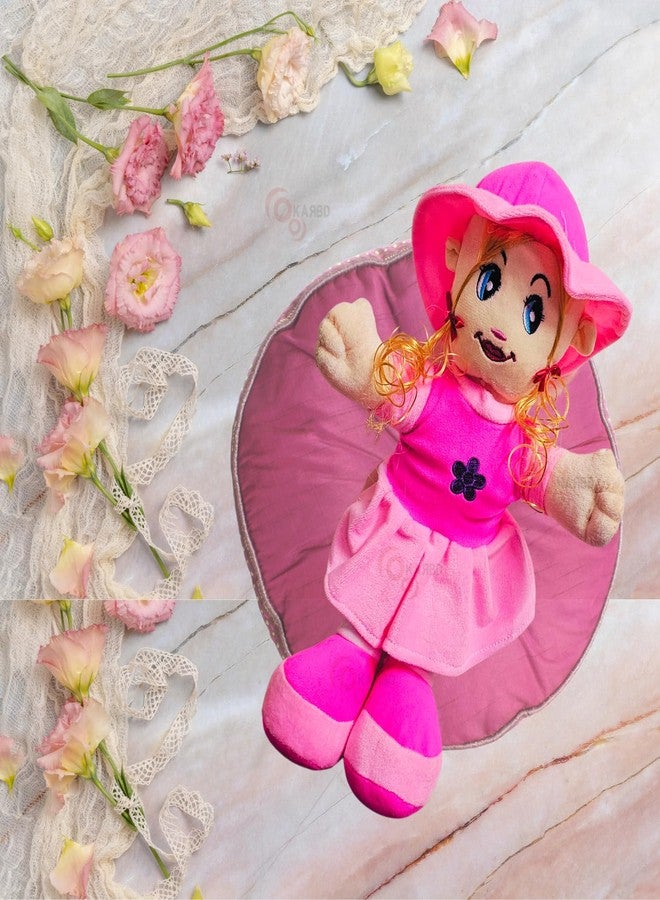 KARBD دمية كاربد المصنوعة من قماش ناعم للغاية، دمية فتاة محشوة لطيفة قابلة للغسل، لعبة قطيفة ناعمة ومريحة للأطفال الصغار والرضع والفتيات - Image 4